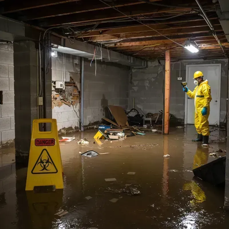 Flooded Basement Electrical Hazard in Crainville, IL Property